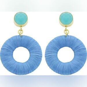 Panacea Raffia Open Circle Drop Earrings